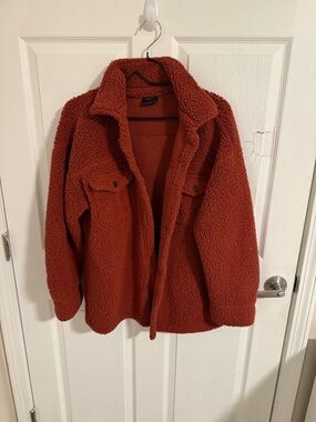 Rust Sherpa Fleece Jacket